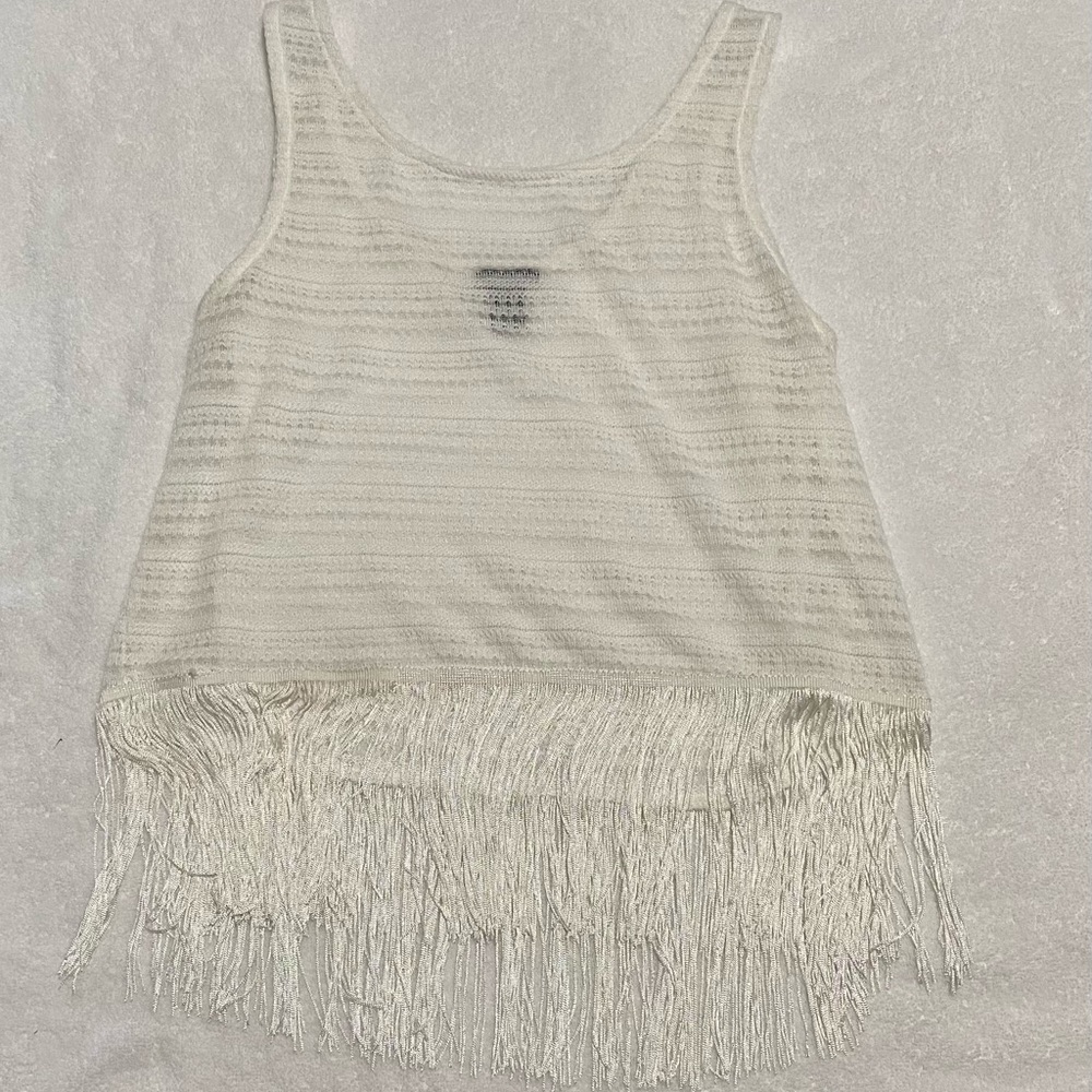 White Tassel Tank Top